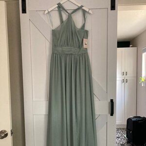 Birdy Grey Kiko Style Chiffon Sage Dress, Size Small